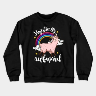 Llamacorn Majestically Awkward - Llama Unicorn Gift Crewneck Sweatshirt